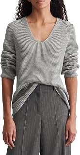 Marc OPolo Women's Organic Cotton Knitted Pullover with V Neck