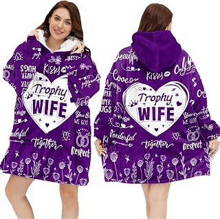 Warmstorey Wearable Blanket Hoodie For Mom Wife - Best Wife Ever Hoodie From Husband Daughter Son - Birthday Mothers Day Gift