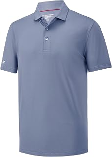 Mens Polo Shirts Short Sleeve Casual Solid Stylish Dry Fit Performance Collared Golf Polo Shirts for Men
