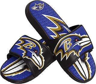 FOCO mens NFL Team Logo Athletic Sport Shower Flip Flop Sandals Gel Slides