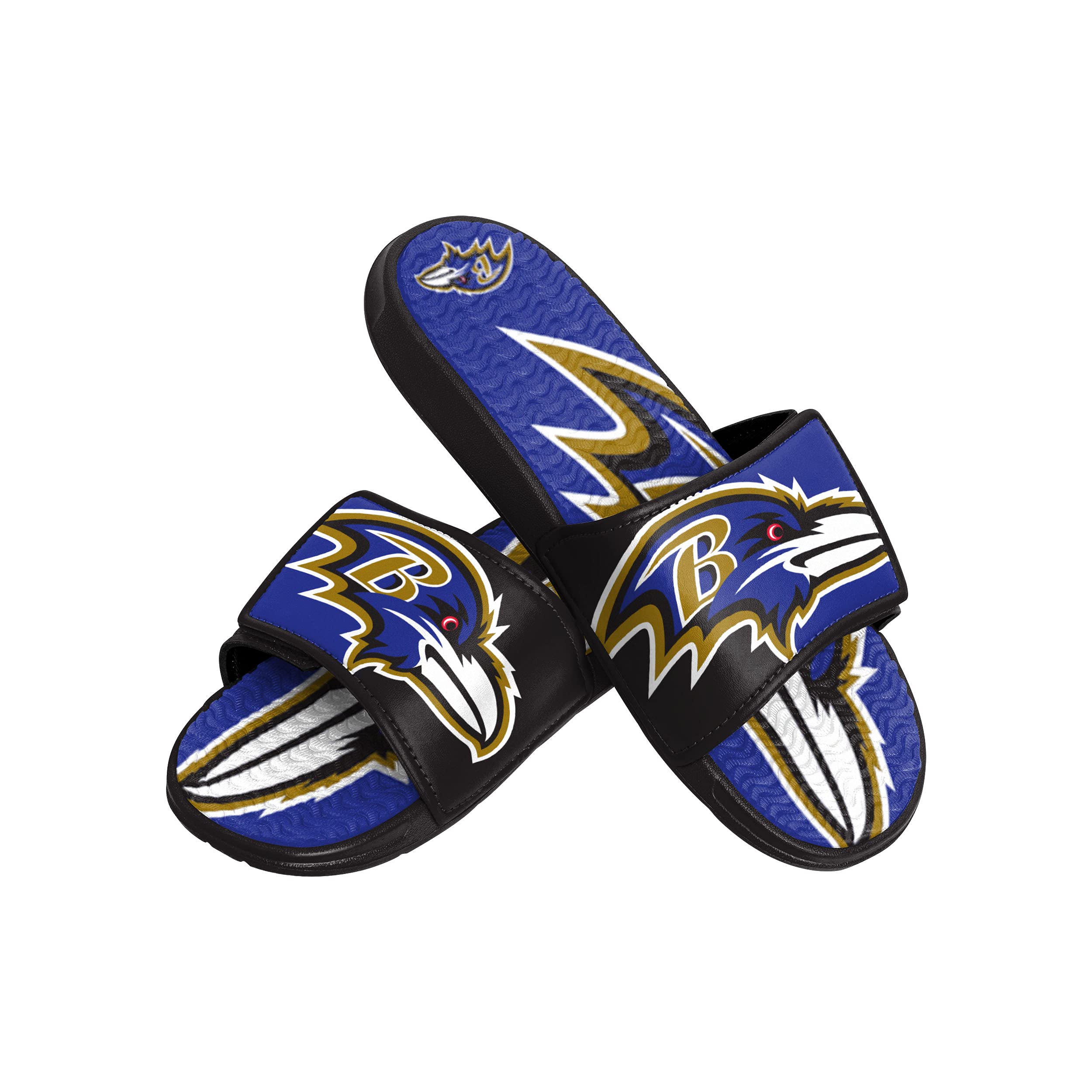 FOCO mens NFL Team Logo Athletic Sport Shower Flip Flop Sandals Gel Slides