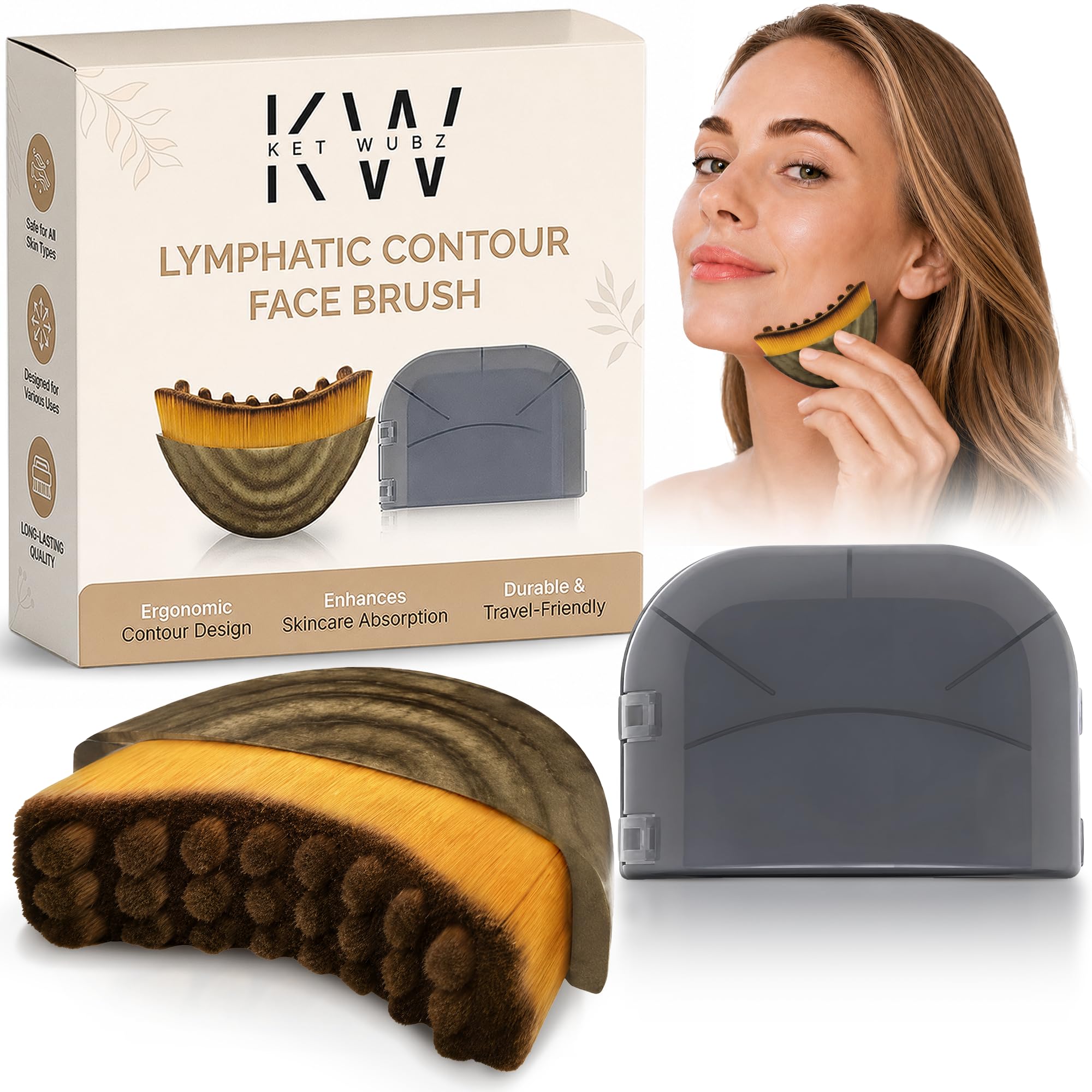 Lymphatic Contour Face Brush, Dry Brush Massager for Lymphatic Drainage | Ultra 