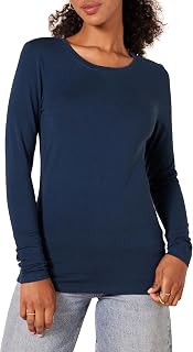 Amazon Essentials Women's Long Sleeve Round Neck T-Shirt, Classic Cut (Available in Plus Size)