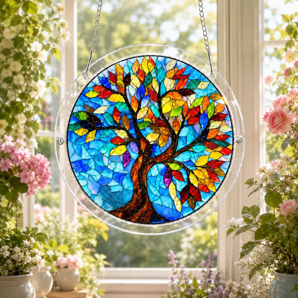 Acrylic Jigsaw Puzzle Suncatcher, 83 Piece Suncatchers Puzzle for Adults | Sun C