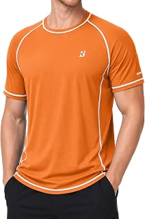 Men's Short Sleeve Swim Shirt, UPF 50+ Sun Protection Rash Guard Top