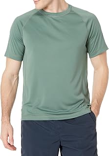 Amazon Essentials Men's Slim-Fit Swim Shirt, Short Sleeve, Quick Dry, UPF 50
