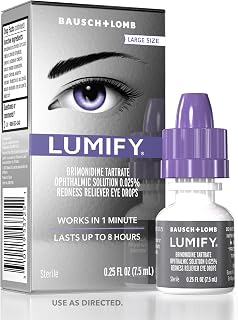 Lumify Redness Relief Eye Drops, Whiter & Brighter Looking Eyes, 0.25 oz | Works in 1 minute, lasts up to 8 hours, For Whiter & Brighter Looking Eyes, 1 bottle