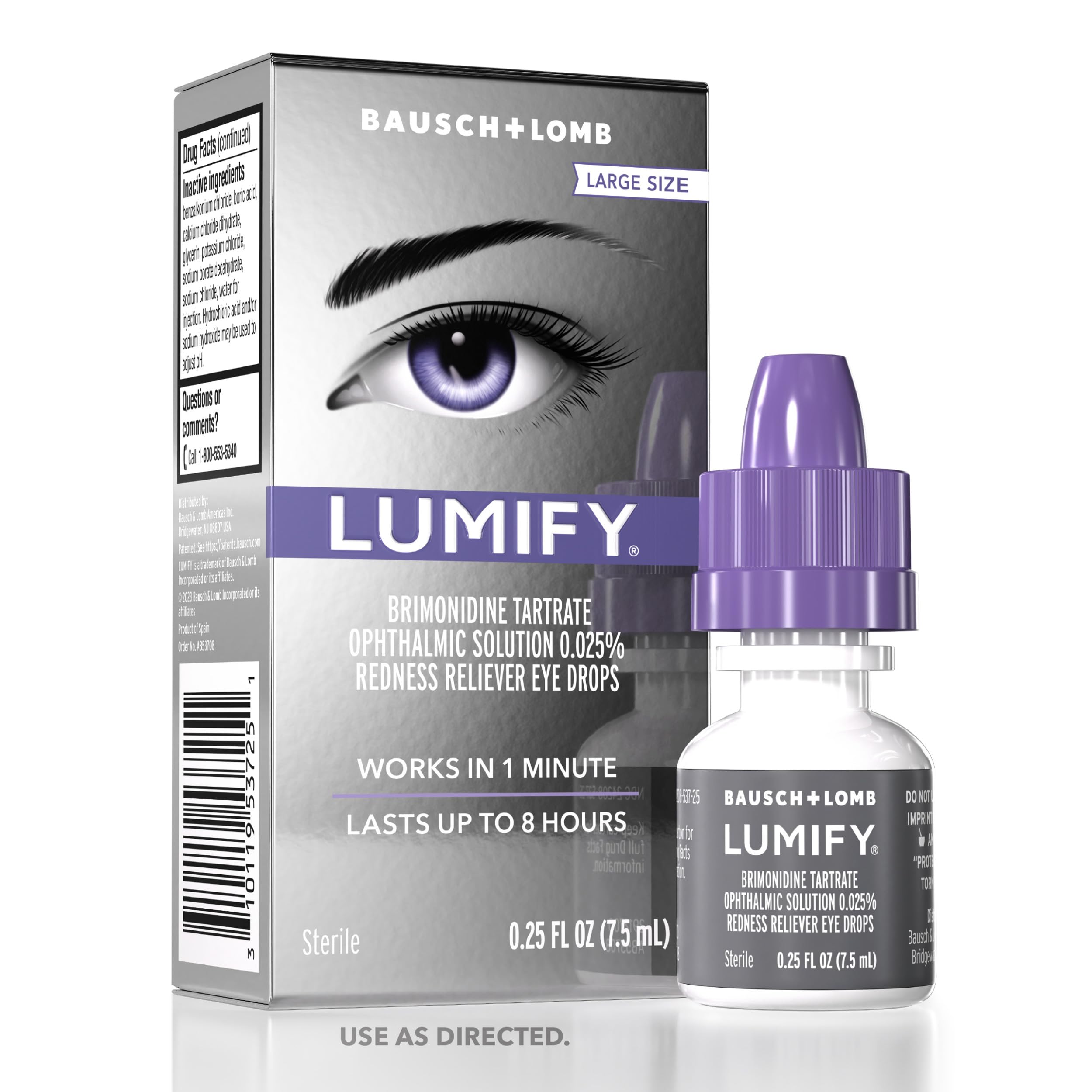 Lumify Redness Relief Eye Drops, Whiter & Brighter Looking Eyes, 0.25 oz | Works