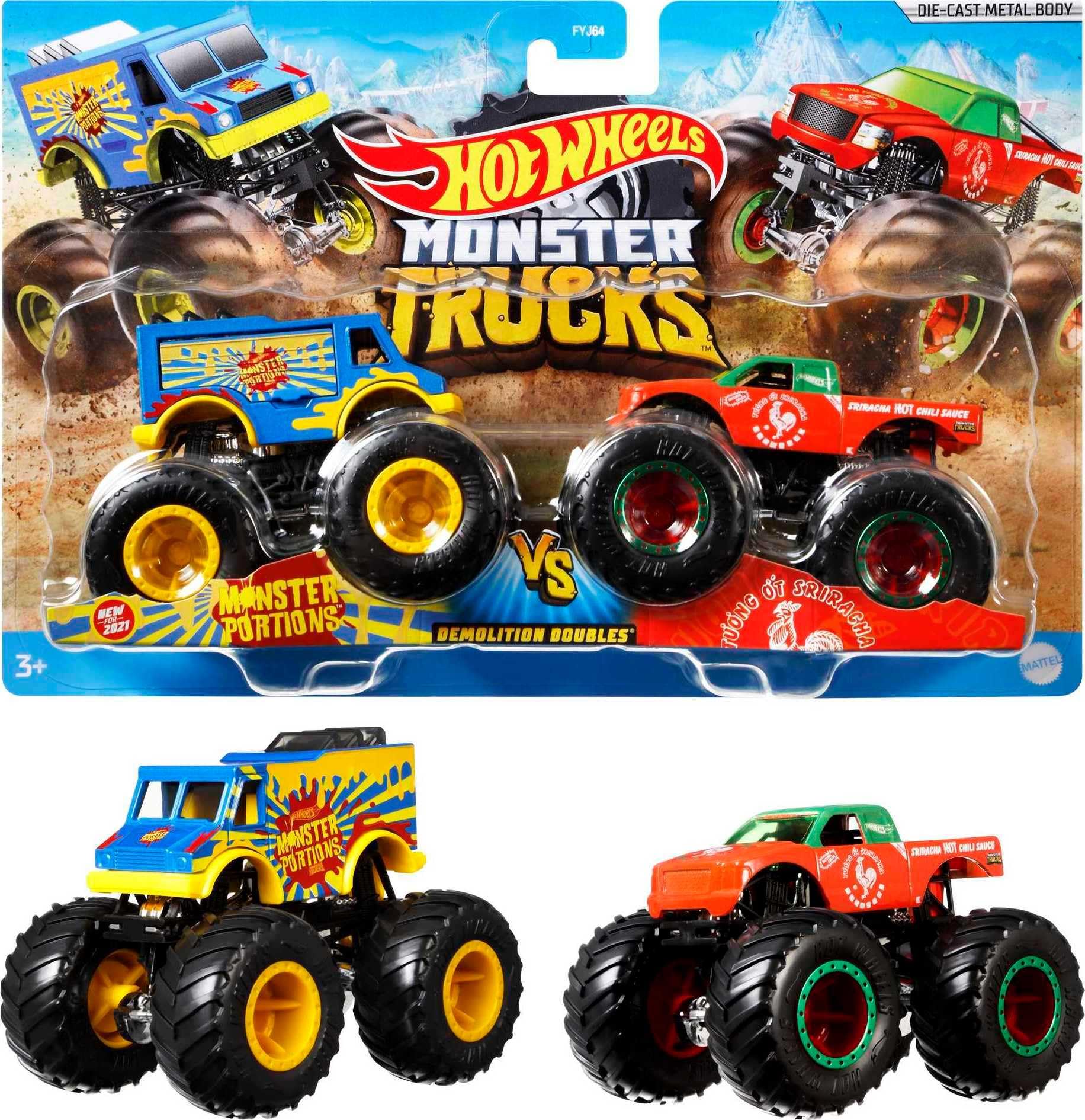 Hot Wheels Monster Trucks Demolition Doubles (Styles May Vary)​​​ ​ | Includes 2
