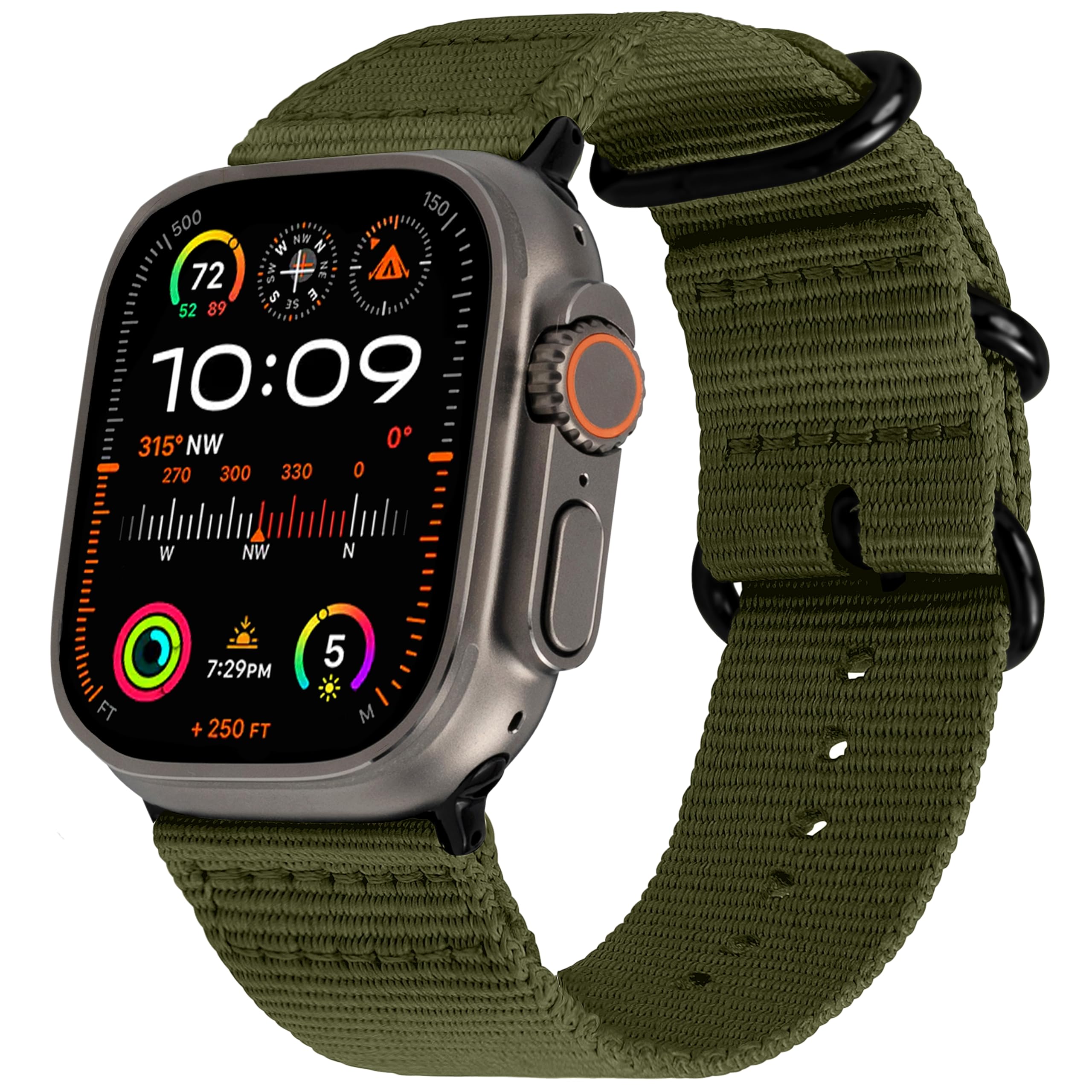 Carterjett EXTRA LARGE Hiking Trail Nylon Band - Compatible with Apple Watch 49m