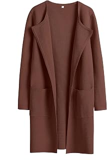 ANRABESS Womens Cardigan Sweater Open Front Knit Long Coatigan Dressy Casual Jacket Coat 2025 Fall Outfits Classy Clothes