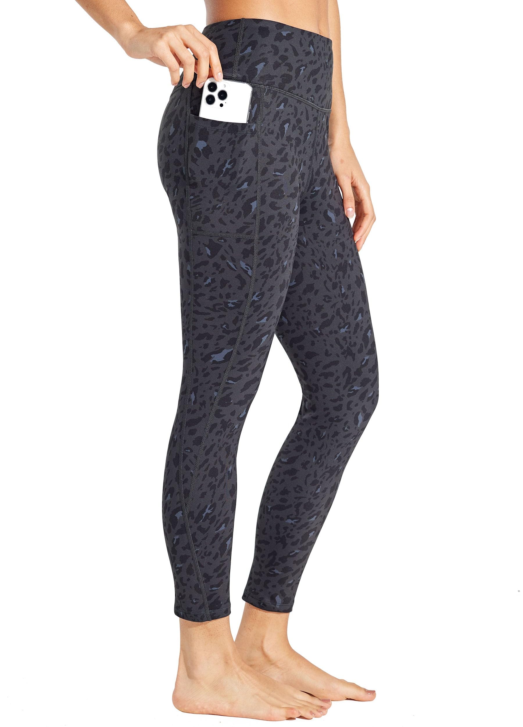 Willit Leggings da donna foderati in pile da 61 cm, a vita alta, termici, per yo