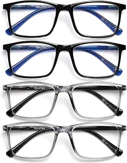 OPULIZE Ink 4 Pack Large Reading Glasses Black Grey Men Women Spring Hinges RRRR4-1177 +3.00