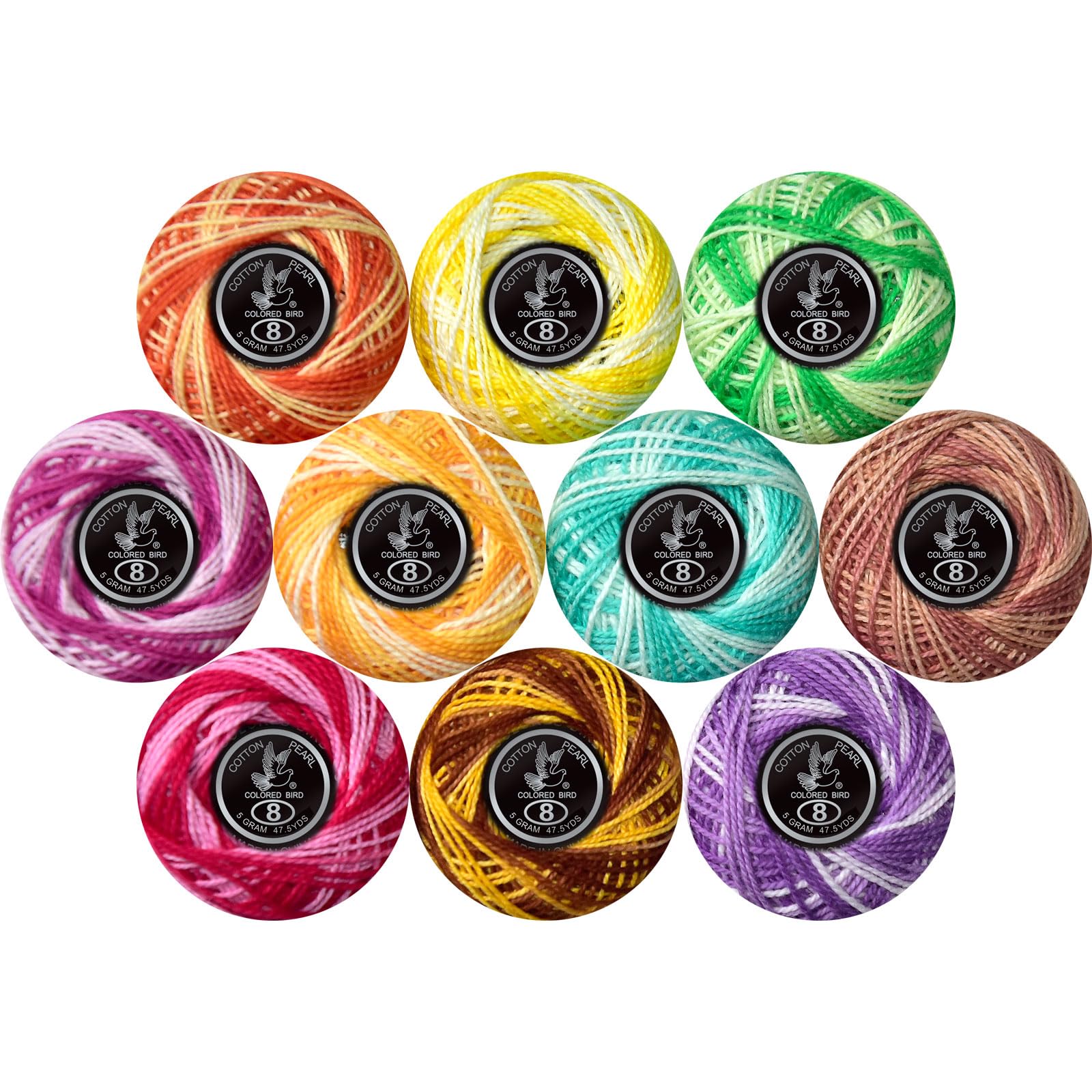 Crochet Thread 10 Balls Cardinal Size 8 for Crochet Hardanger Cross Stitch Needl