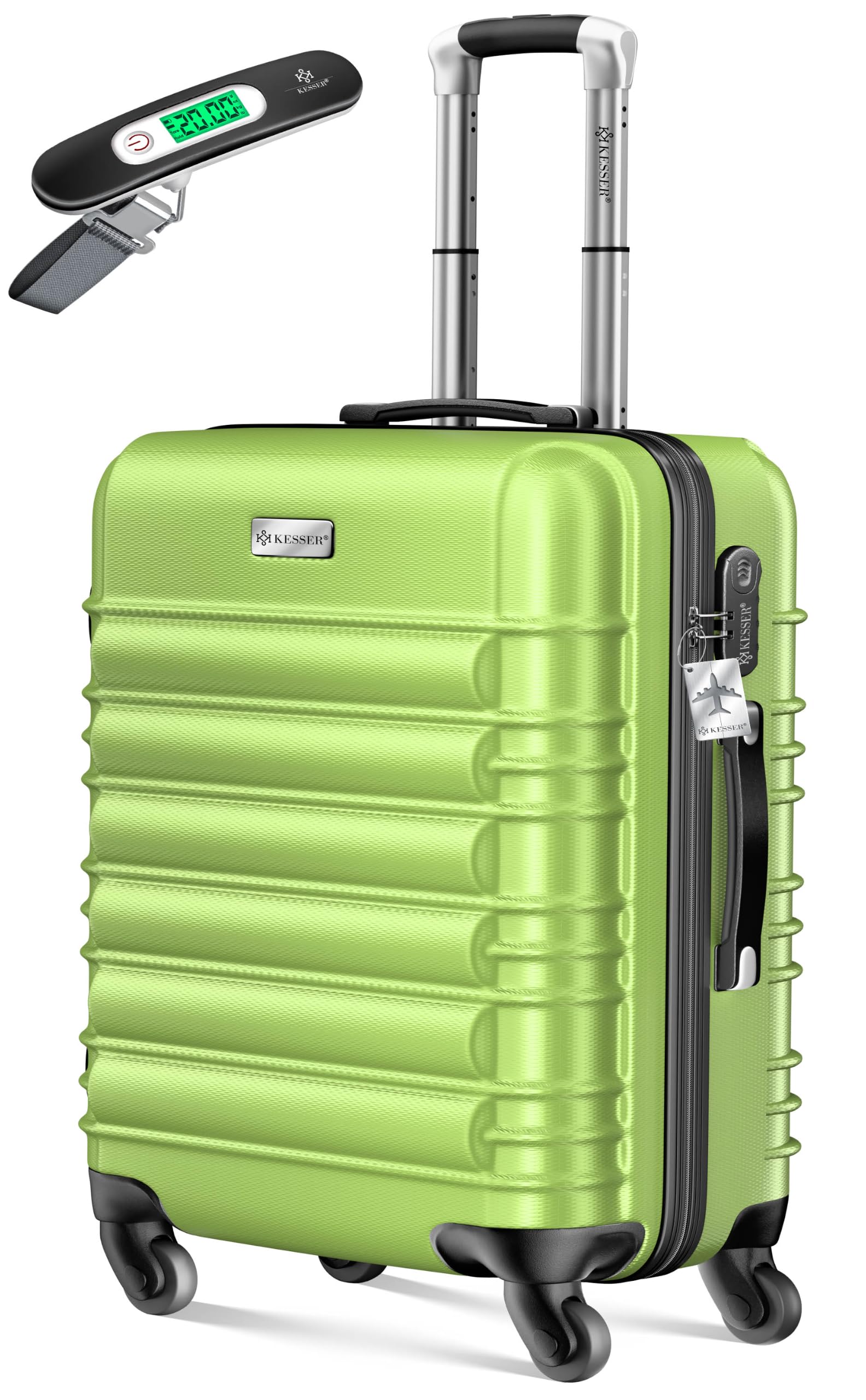 KESSER Hard Travel Suitcase with Suitcase Scale + Luggage Tag, Trolley with Comb