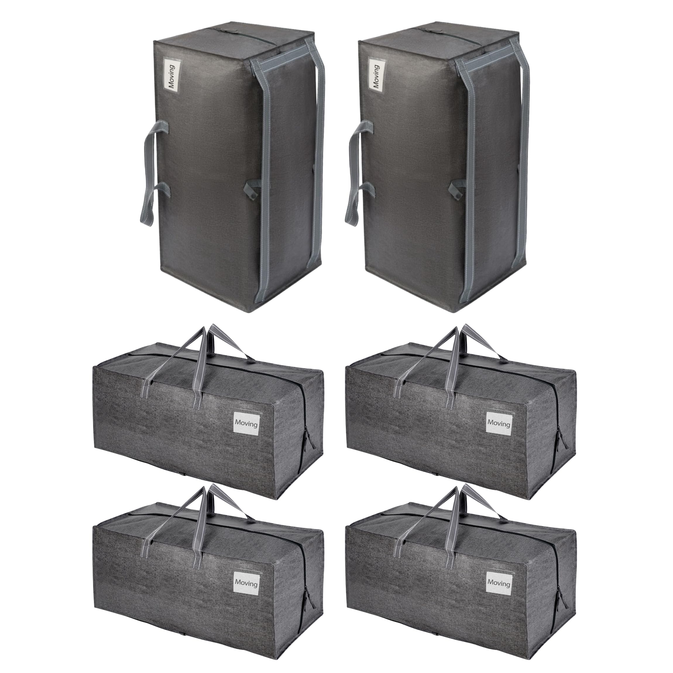 VENO 6 Pack Heavy Duty Moving Bags with Backpack Straps, Zippers & Handles, Extr