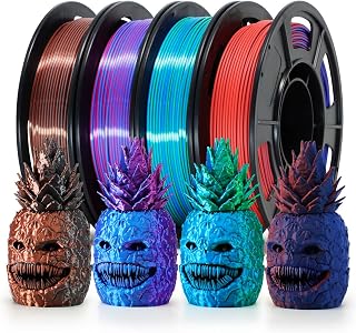 EONO Dual Colour Silk PLA Filament 1.75mm 4×250g Multicolour 3D | Dual colour silk PLA filament with glossy gradient effect, smooth printing and 4×250g multicolour pack for FDM printers.