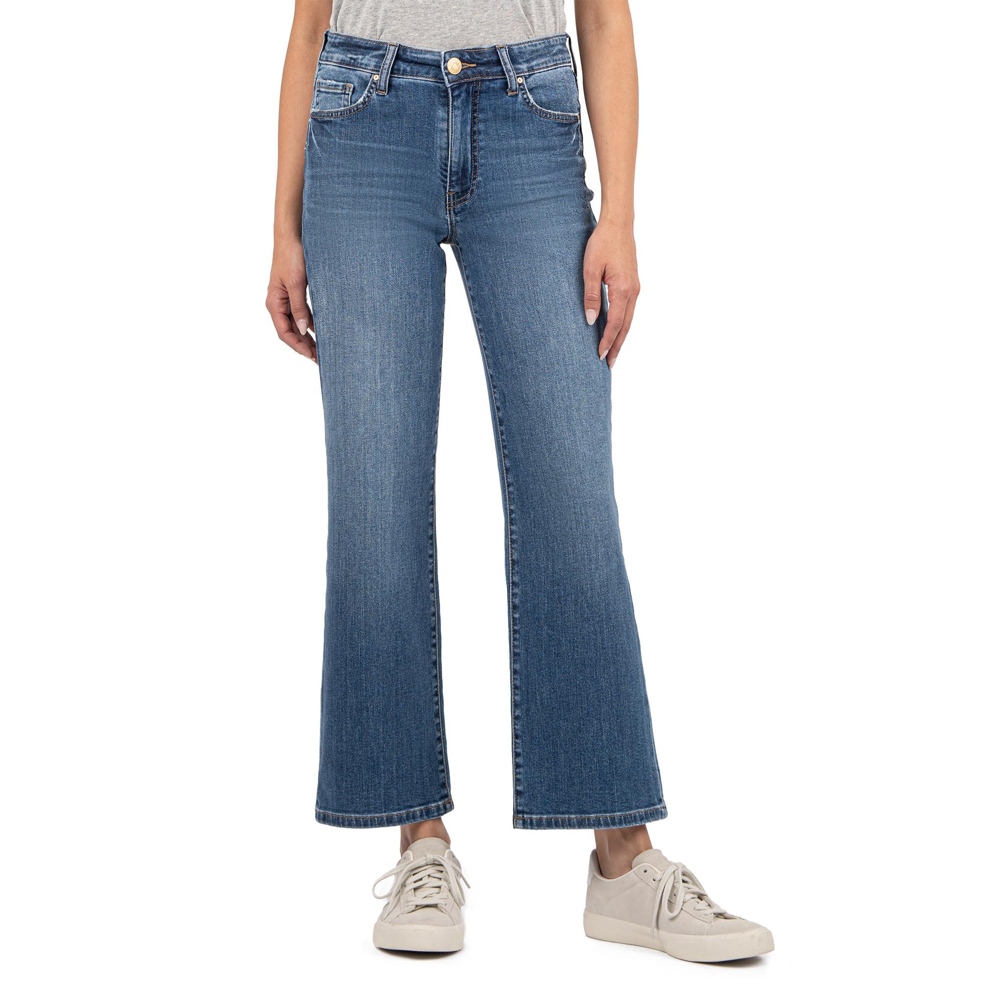 KUT from The Kloth Women's Charlotte High-Rise Wide Leg with Regular Hem Jeans