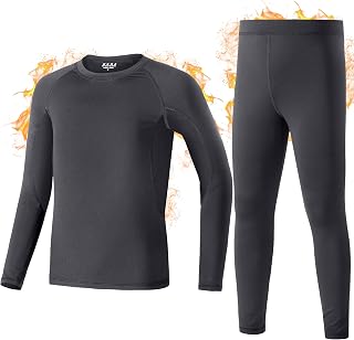 Kids Thermal Base Layer Set Fleece Lined Underwear Warm Long Johns