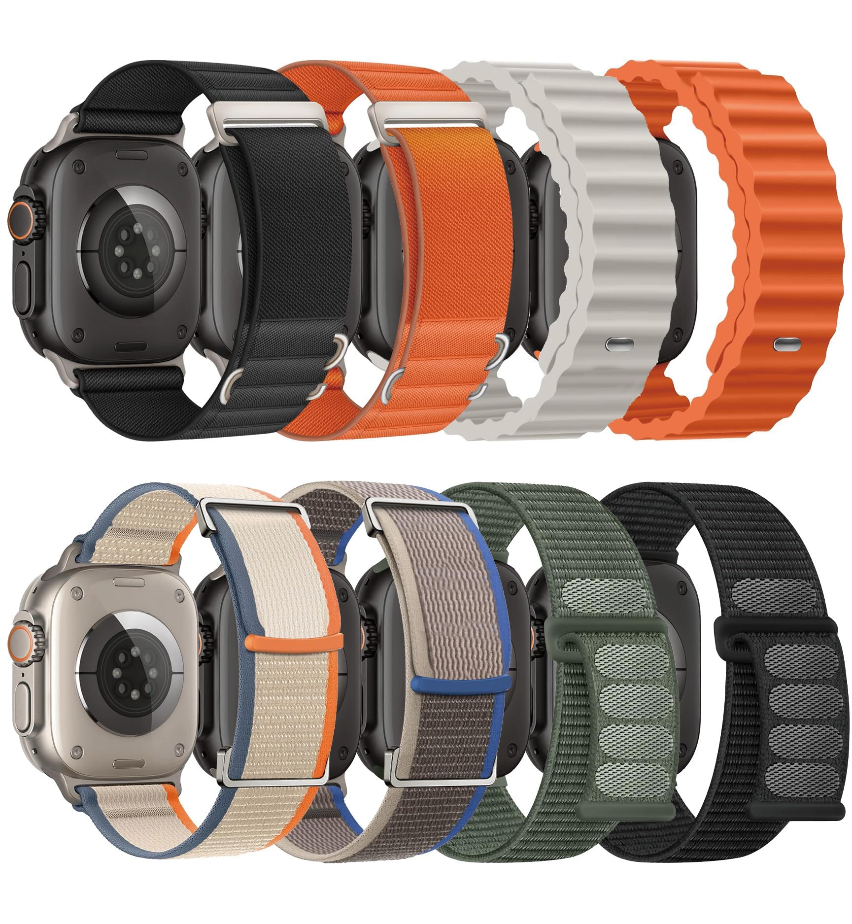 8 Pack Compatible with Apple Watch Ultra 3/Ultra 2 Bands for Men Women 49mm | 46