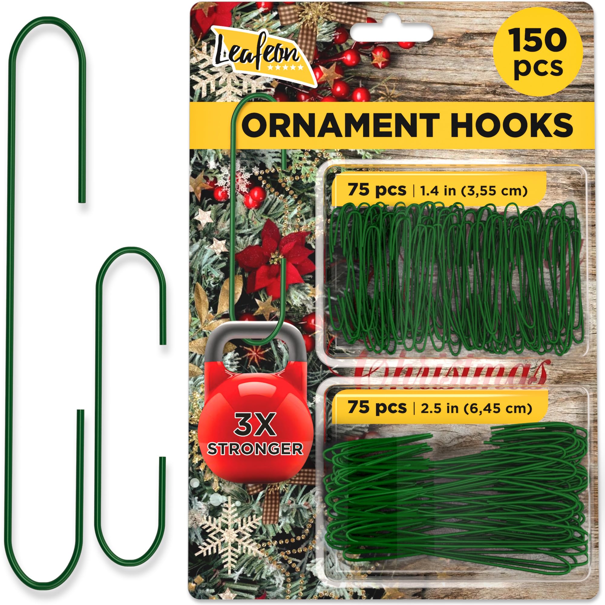 Leafeon 150 Pack Ornament Hooks for Christmas - Essential Christmas Ornament Han