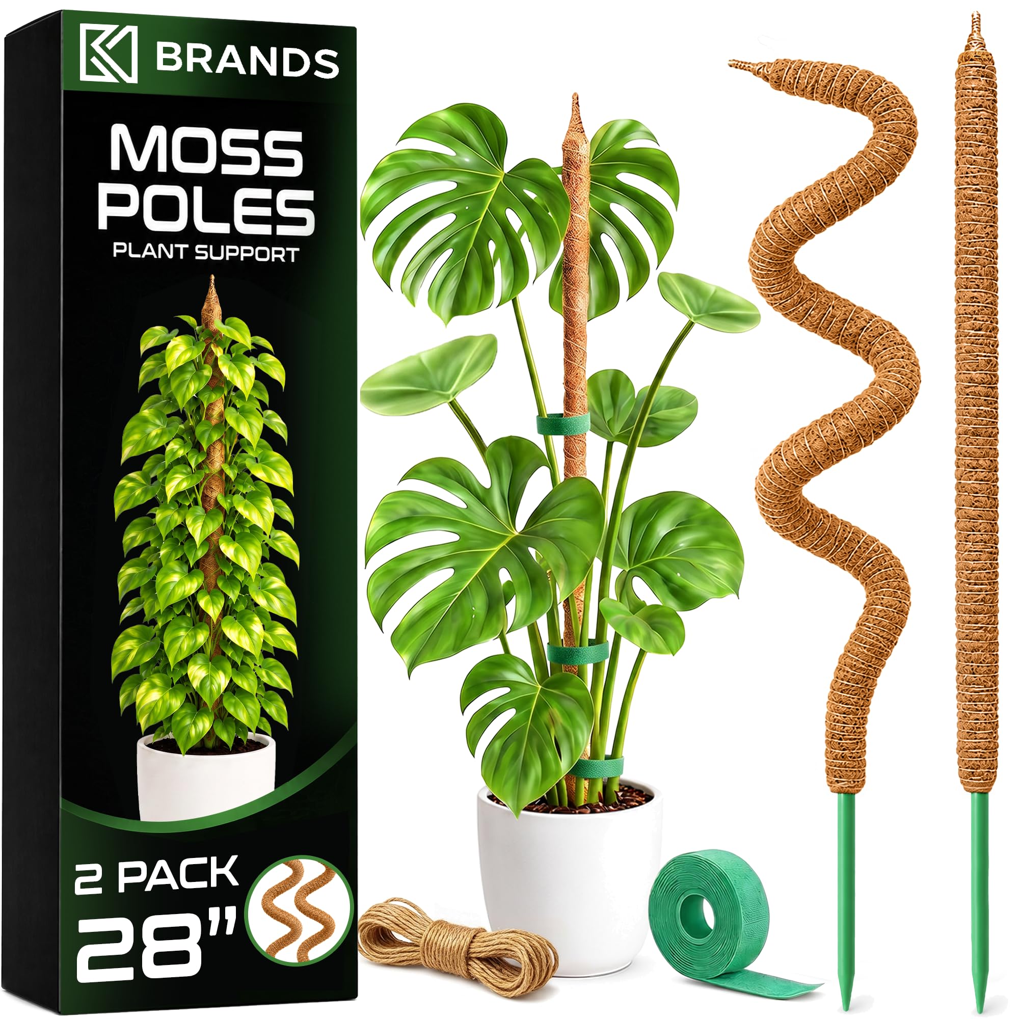 2Pcs 28'' Moss Pole Monstera Plant Support - Plant Stakes for Indoor Plants | Be