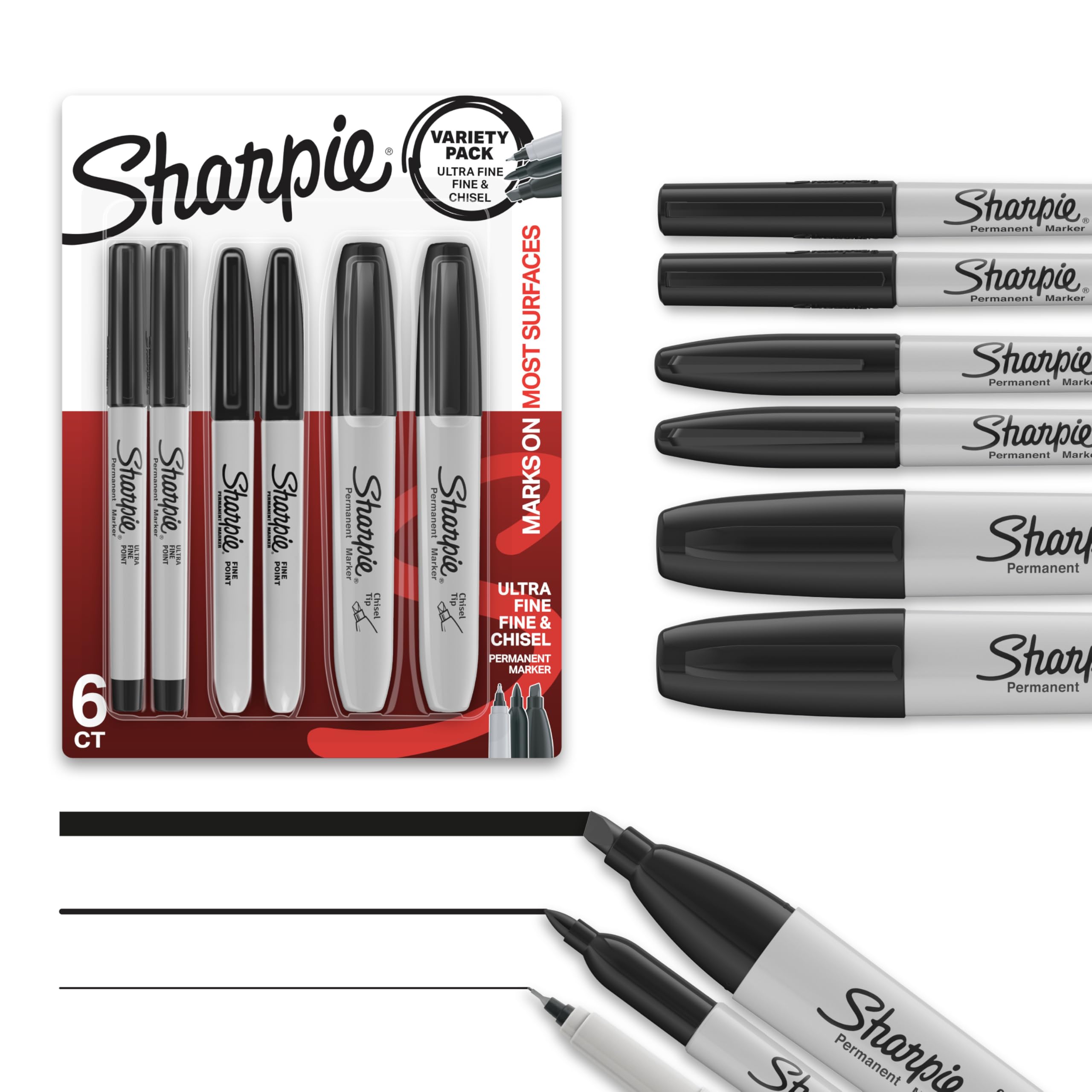Sharpie Permanent Markers Variety Pack, Includes Chisel, Fine, and Ultra-Fine Ti