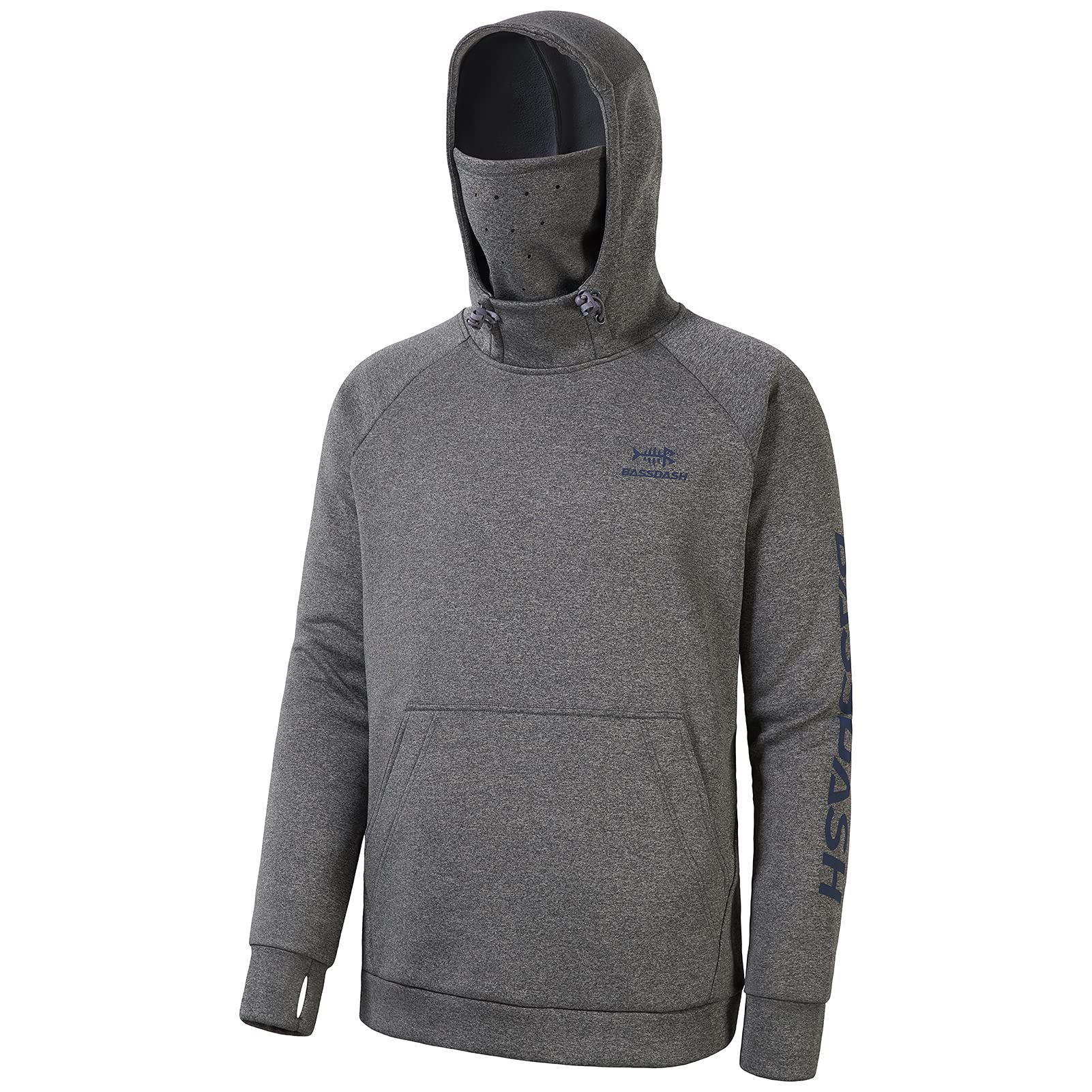 Bassdash Men’s Fishing Fleece Hoodie with Neck Gaiter Water Resistant Performanc