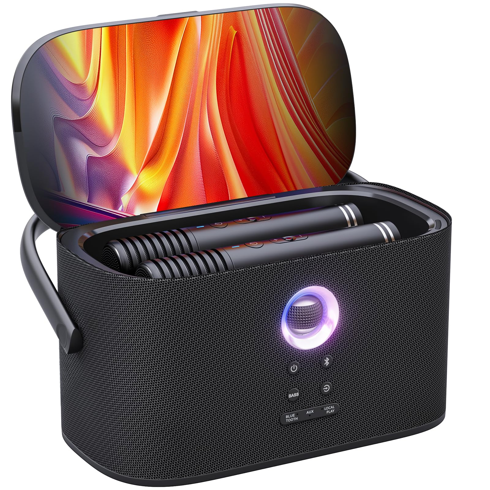 Ikarao Portable Karaoke Machine for Adults, Built-in Lyrics Display and Screen, 