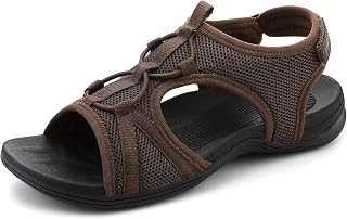 UBFEN Sandales de randonnée confortables pour femme, sandales de marche d'été respirantes avec soutien de la voûte plantaire