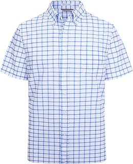 WARHORSEE Mens Short Sleeve Button Down Shirts Wrinkle Free Dress Shirts