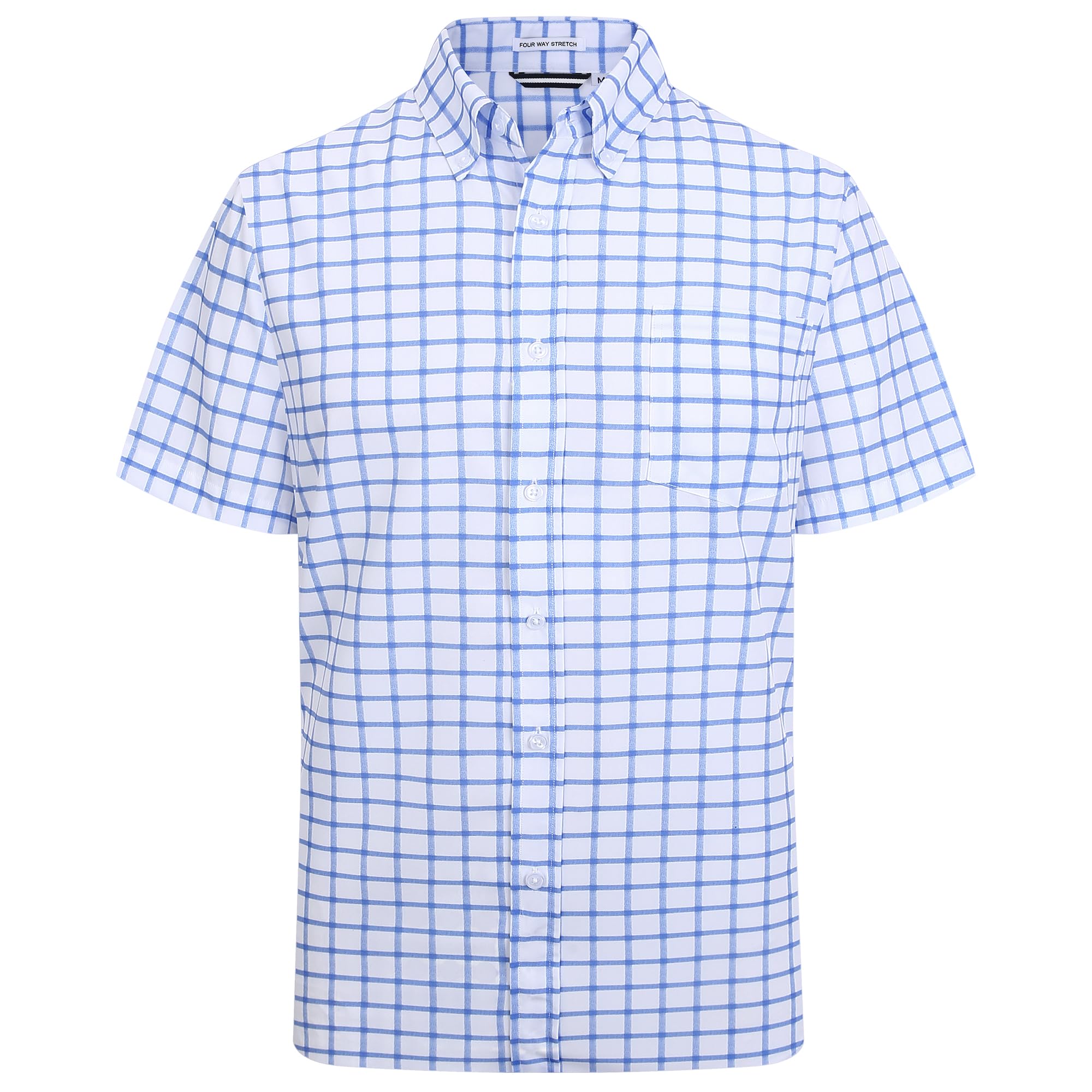 WARHORSEE Mens Short Sleeve Button Down Shirts Wrinkle Free Dress Shirts