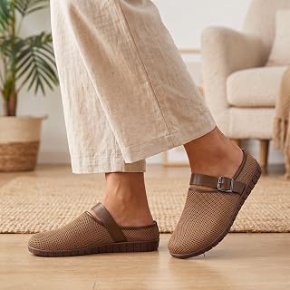 Womens Close-Toe Mesh Slip On Mules Slippers Summer Soft Slippers 3-7