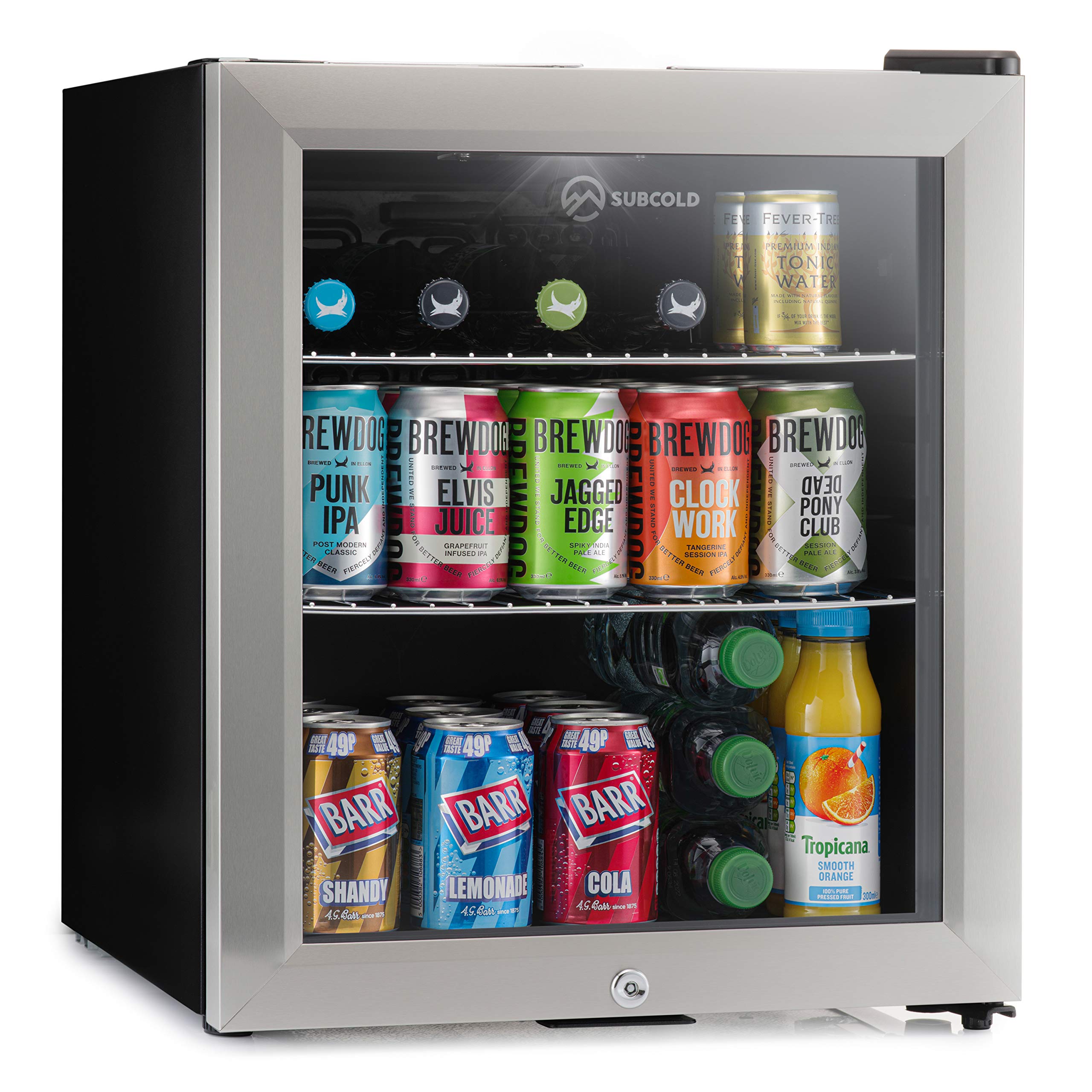Subcold Super50 LED Beer Fridge | 55 Cans | 3-18°C | Glass Door | Lock & key, LE