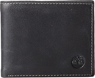 Timberland Mens Timberland Cloudy Passcase Leather Wallet with Attached Flip Pocket