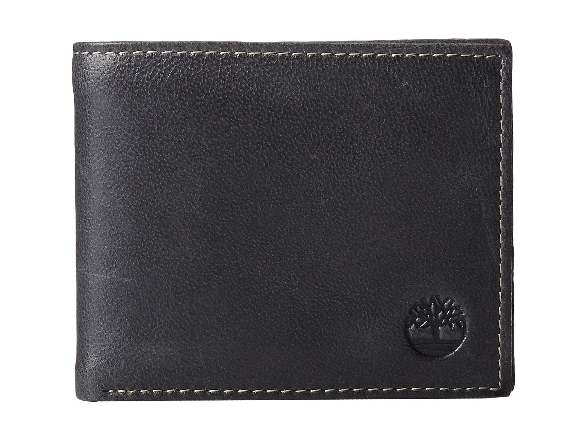 Timberland Mens Timberland Cloudy Passcase Leather Wallet with Attached Flip Poc