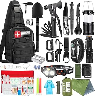 Survival Kit, 294 Pcs Survival Gear Emergency Supplies First Aid Kit | Emergency Survival Kit Camping Essentials Hiking Gear Bug Out Bag, Gifts for Men Dad