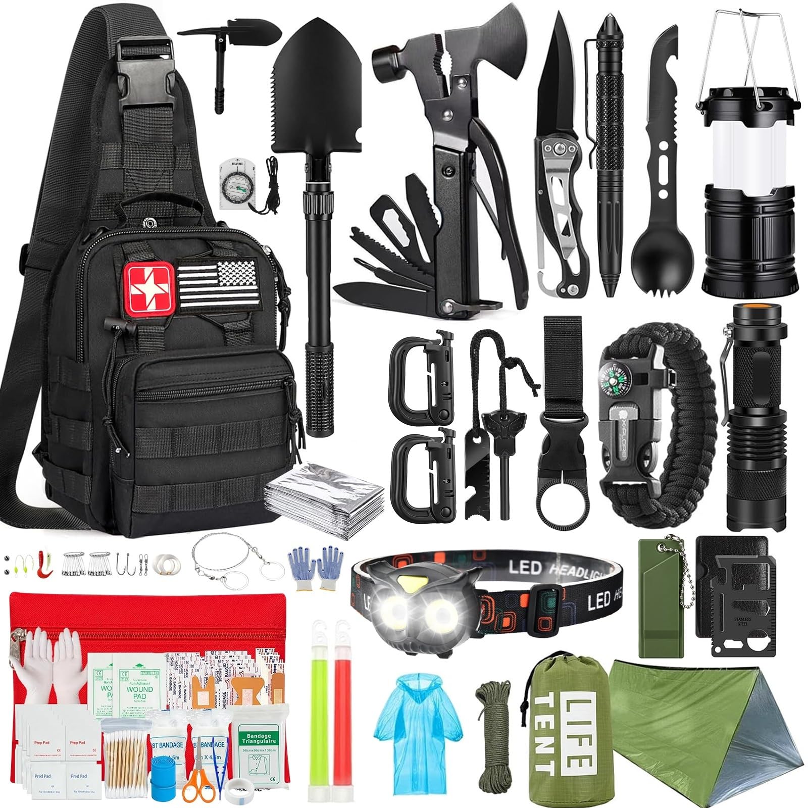 Survival Kit, 294 Pcs Survival Gear Emergency Supplies First Aid Kit | Emergency