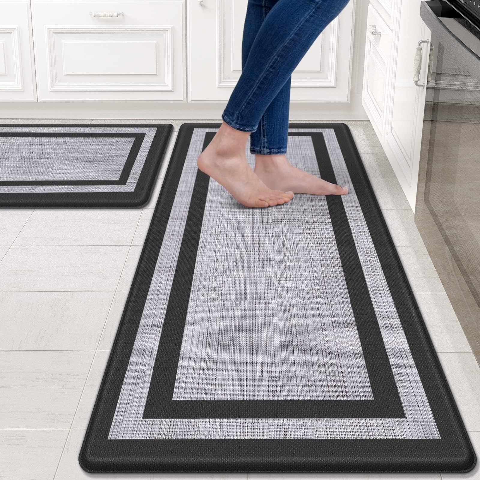 Mattitude Kitchen Mats Set of 2,Cushioned Anti-Fatigue Non-Skid Rug Sets | Ergon