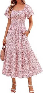Womens Fall 2026 Casual Midi Dresses Flowy A Line Dress with Pockets