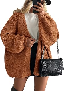 PRETTYGARDEN レディース オープンフロント オーバーサイズ カーディガン セーター