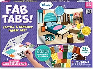 Skillmatics Stick on Fabric Art – 3D Sensory Decorating Kit, Dream Home | Peel & Stick Activity, 75+ Fabric Pieces, Travel Toy, Mess-Free Play, Christmas Gift for Boys & Girls Ages 4, 5, 6, 7, 8, 9