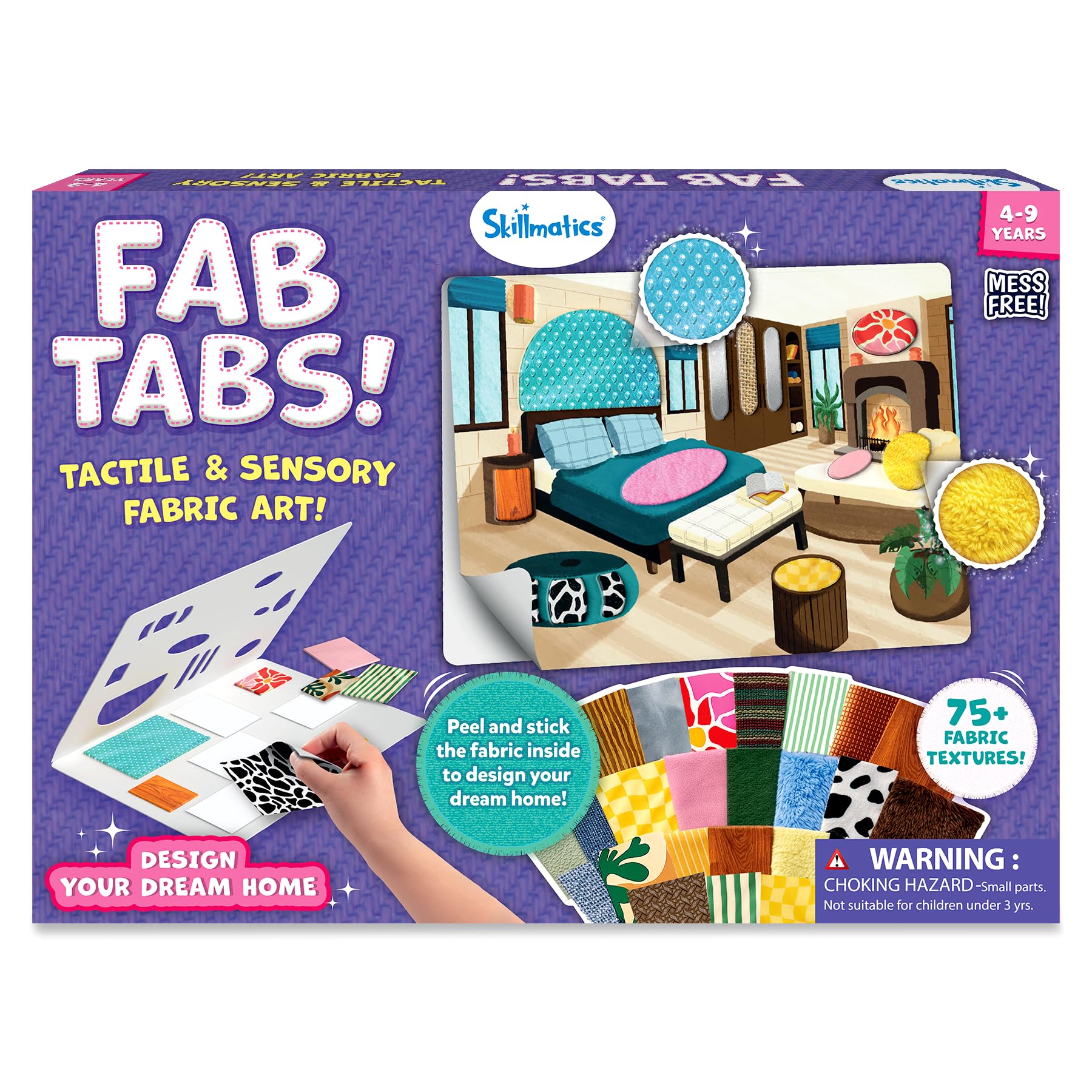 Skillmatics Stick on Fabric Art – 3D Sensory Decorating Kit, Dream Home | Peel &