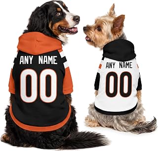 Cincinnati Dog Clothes Custom Name Number Jersey Style Hoodie