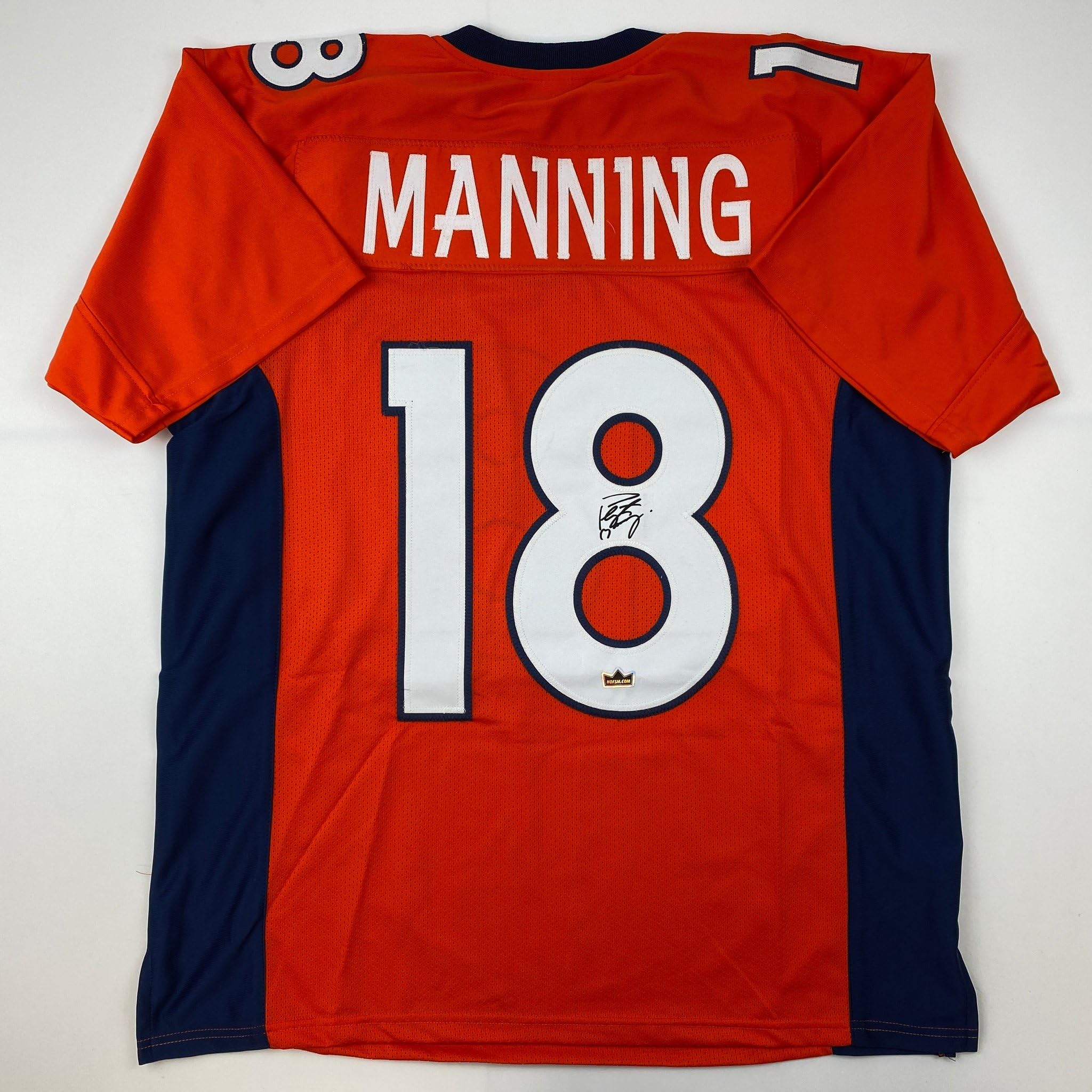 Facsimile Autographed Peyton Manning Denver Orange Reprint Laser Auto Football J