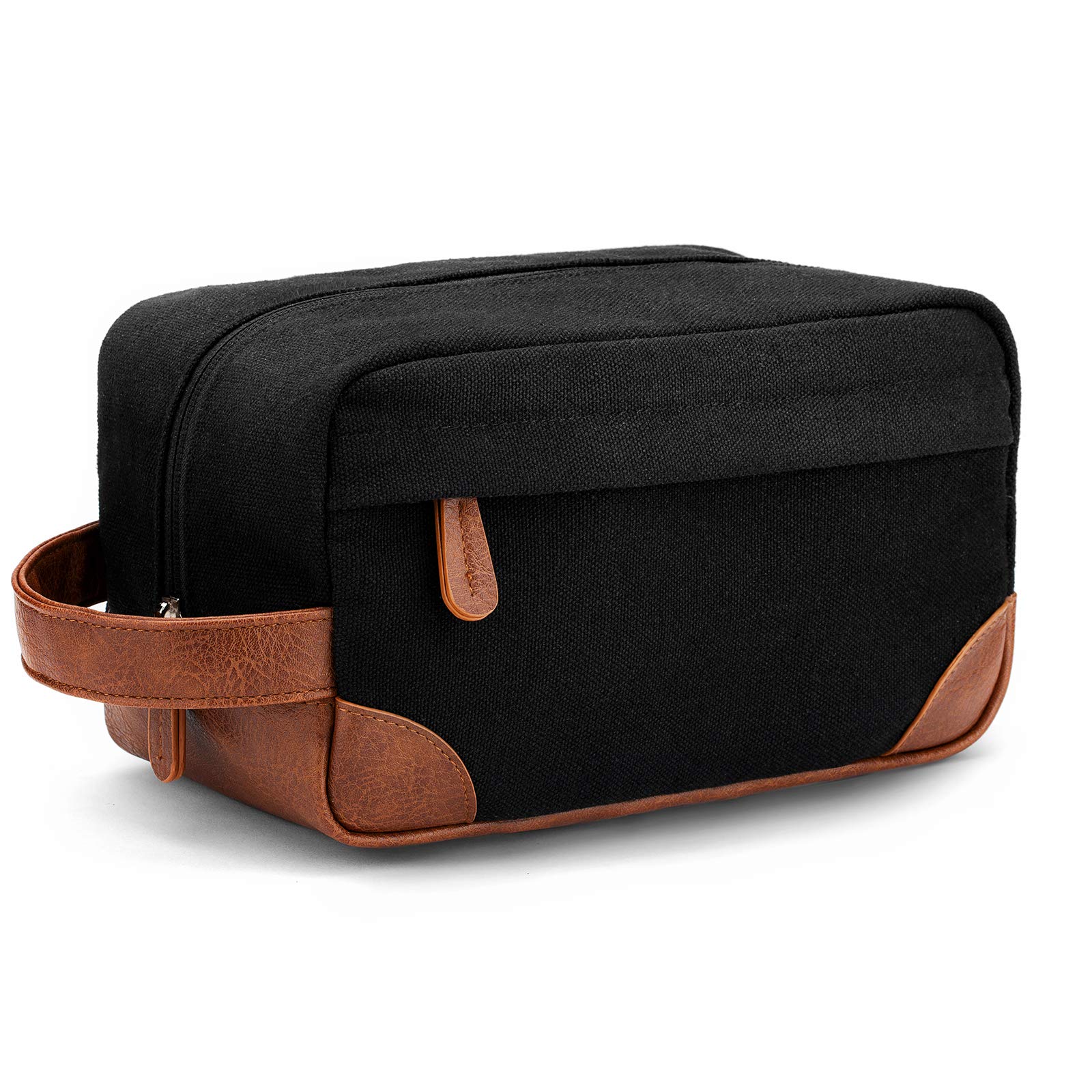 Vorspack Canvas Travel Toiletry Bag for Men, Medium, Black | Water-Resistant Tra