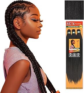 Sensationnel X-Pression Prestretched Braids-3X 58in,1pk 1B OFFBLACK | Braiding Hair,Kanekalon, Flame-Retardant, Synthetic, Box Braids &amp; Twists