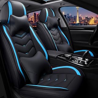 Car Seat Covers for KIA Sportage 2001-2026, Stylish Sport Seat Cover, Premium Nappa Leather Car Seat Cover. Automobile Seat Covers Sets.(Luxury 2 Seats/Black Blue)