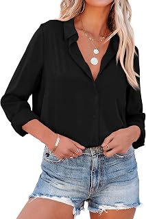NONSAR Women's Elegant Long Sleeve High Collar Office Casual Blouse
