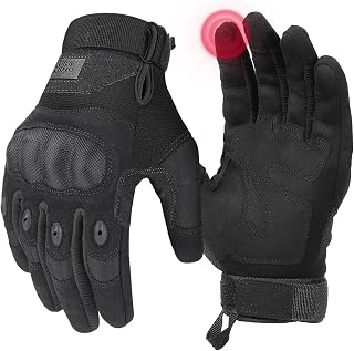 KEMIMOTO Tactical Gloves for Men, Touchscreen Motorcycle Gloves with Hard Shell & Palm Padding for Sports Motorcycle Cycling Tactical Airsoft Paintball Hunting Hiking